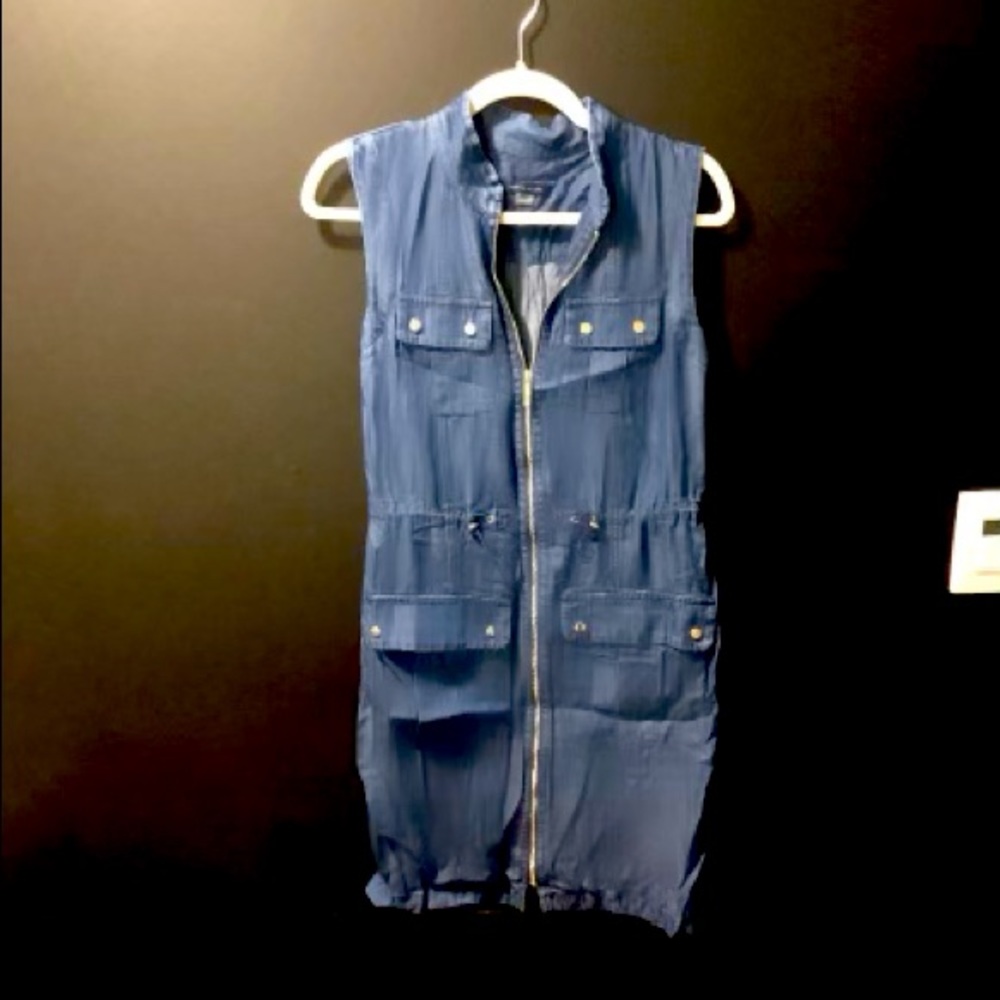 Tommy Hilfiger zip front faux denim dress